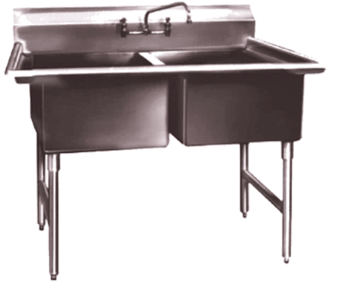Winholt - 24" x 24" Stainless Steel Two Compartment Sink - WS2T2424