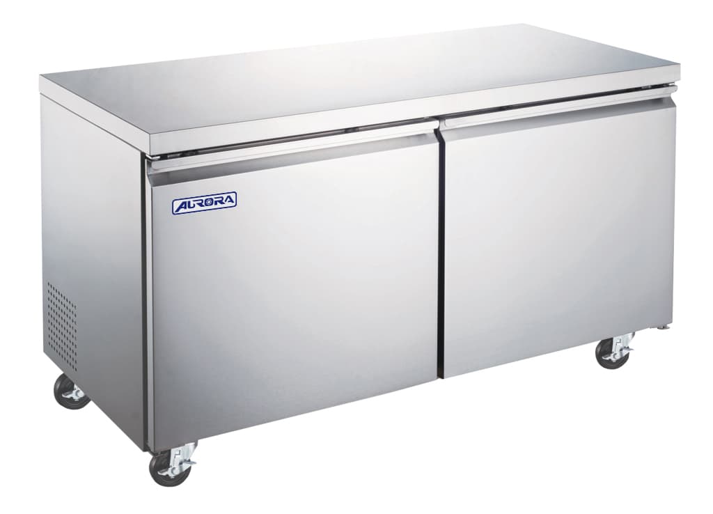 Aurora 60″ Two (2) Door Undercounter Freezer, 15 cu.ft. (425L), Stainless Steel