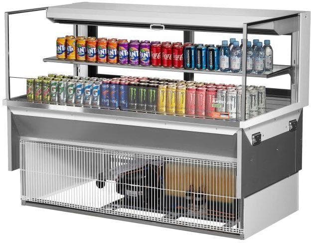 Turbo Air - 59.6" White Low Profile Drop-In Horizontal Open Display Case - TOM-60L-UFD-W-2SI-N (ETA 5-6 Weeks)