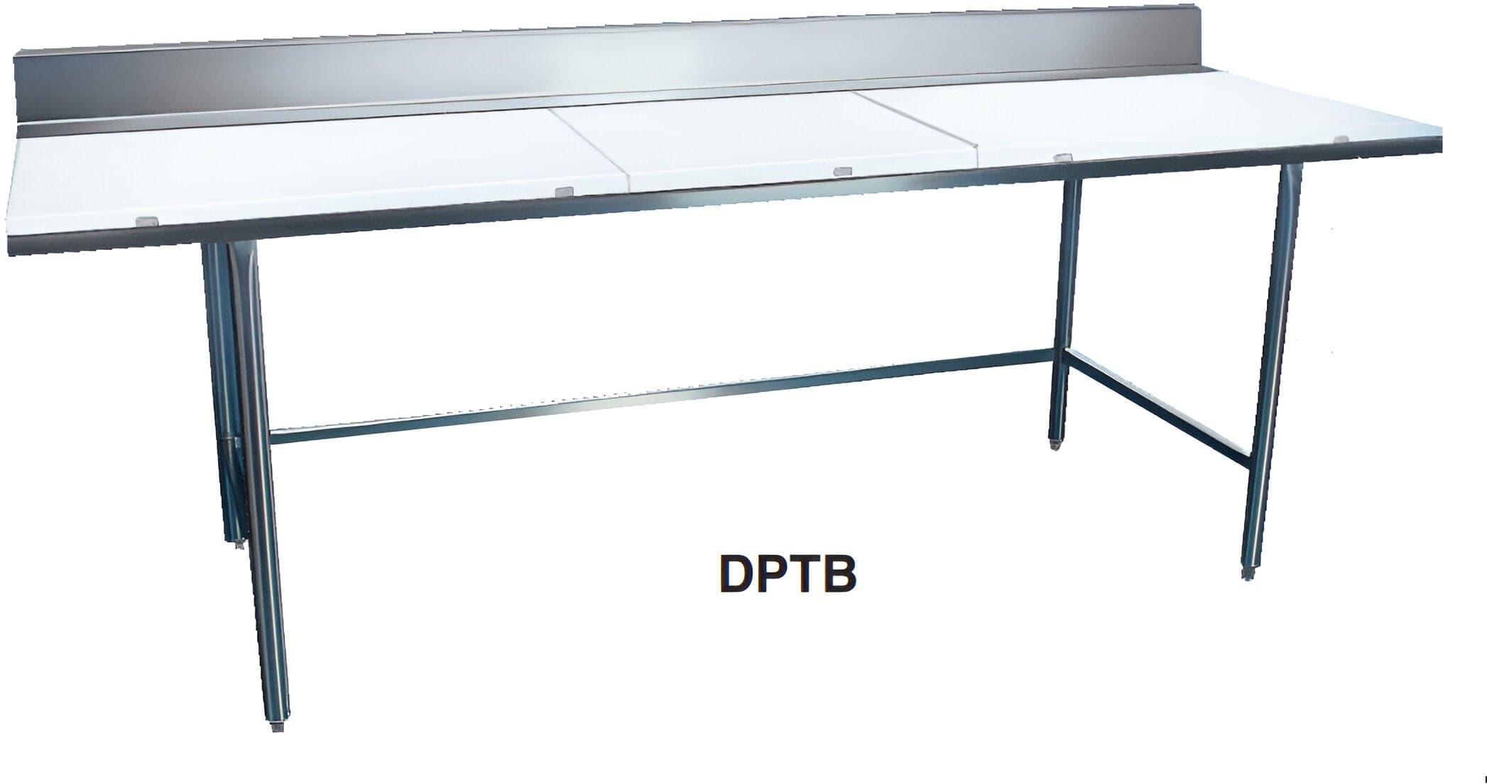 Winholt - 72" Poly Top Work Table Open Base with Backsplash - DPTB-3072