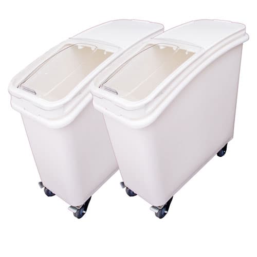 21 Gallon (80 Liter) Ingredient Bin with Sliding Lid and Scoop - Pack of 2