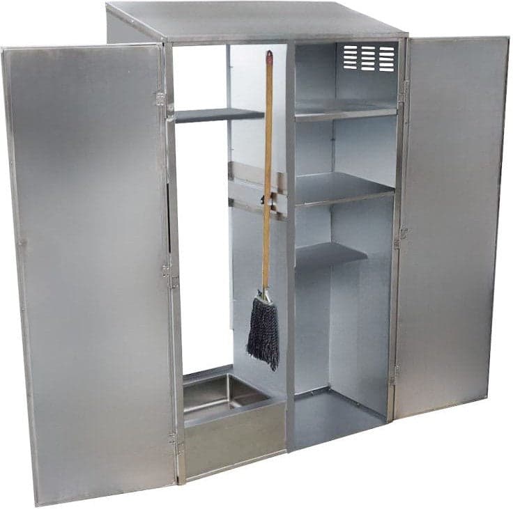 Janitor Cabinet, 2 Doors with Left Mop Sink, Service Faucet and Hose