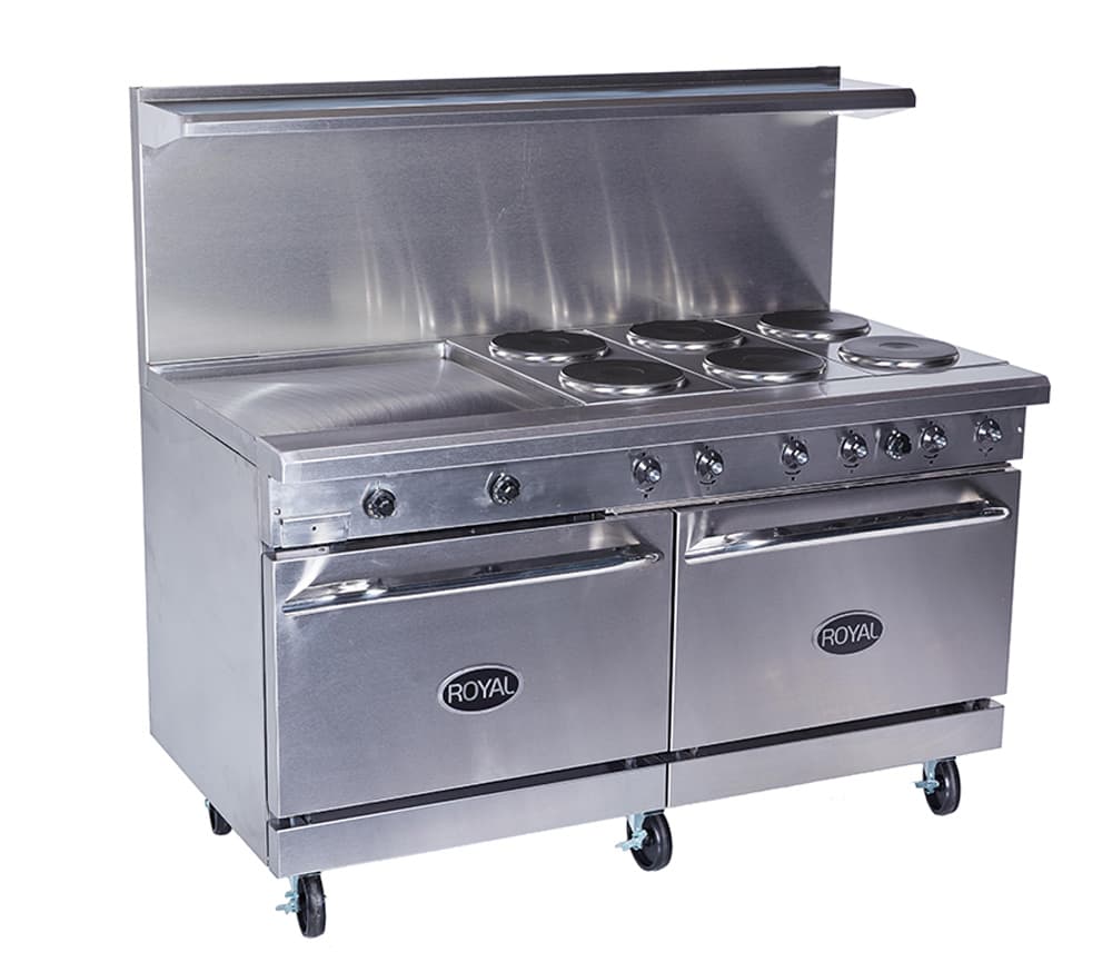 Royal – 60″ Electric Range, 60″ Thermostatic Griddle, 2 Convection Ovens – RRE-GT60-CC