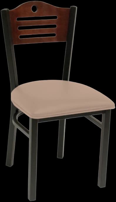 ATS 77B Wood Circle and Lines Back Chair