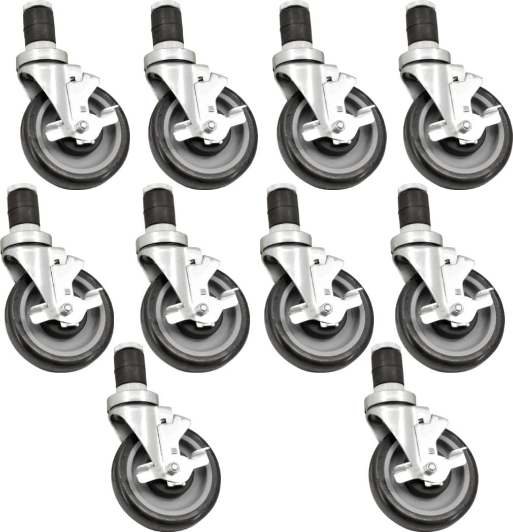 5" Caster with Brake for Worktables, Equipment Stands and Steam Tables