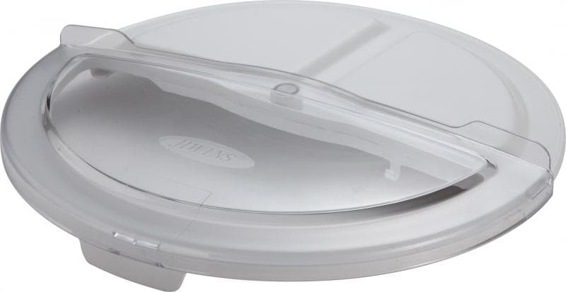 Polycarbonate + Polypropylene Rotating Lid with 20 oz Clear Scoop for 10-gallon Round Ingredient Bin