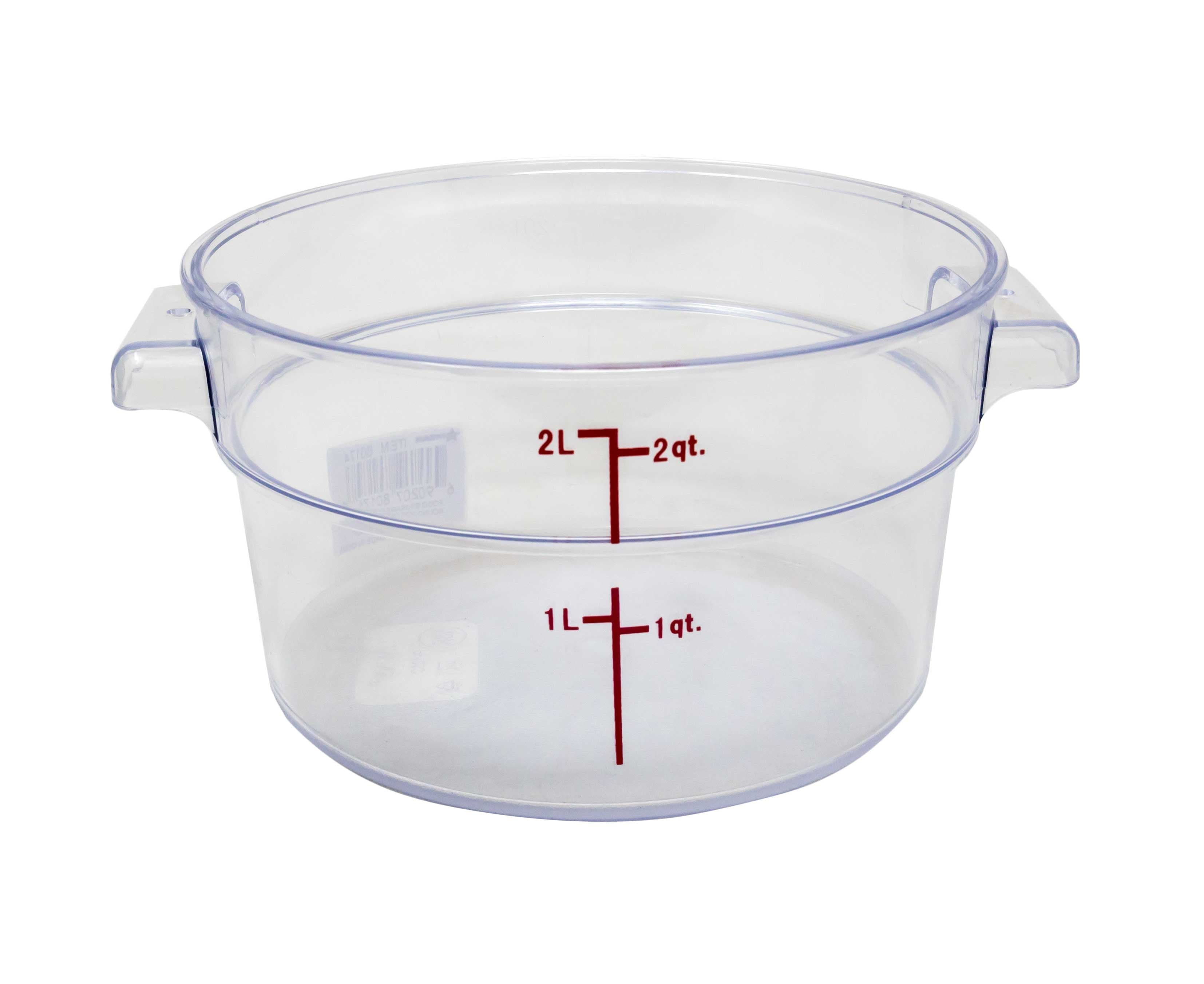 2 qt Polycarbonate Clear Round Food Storage Container