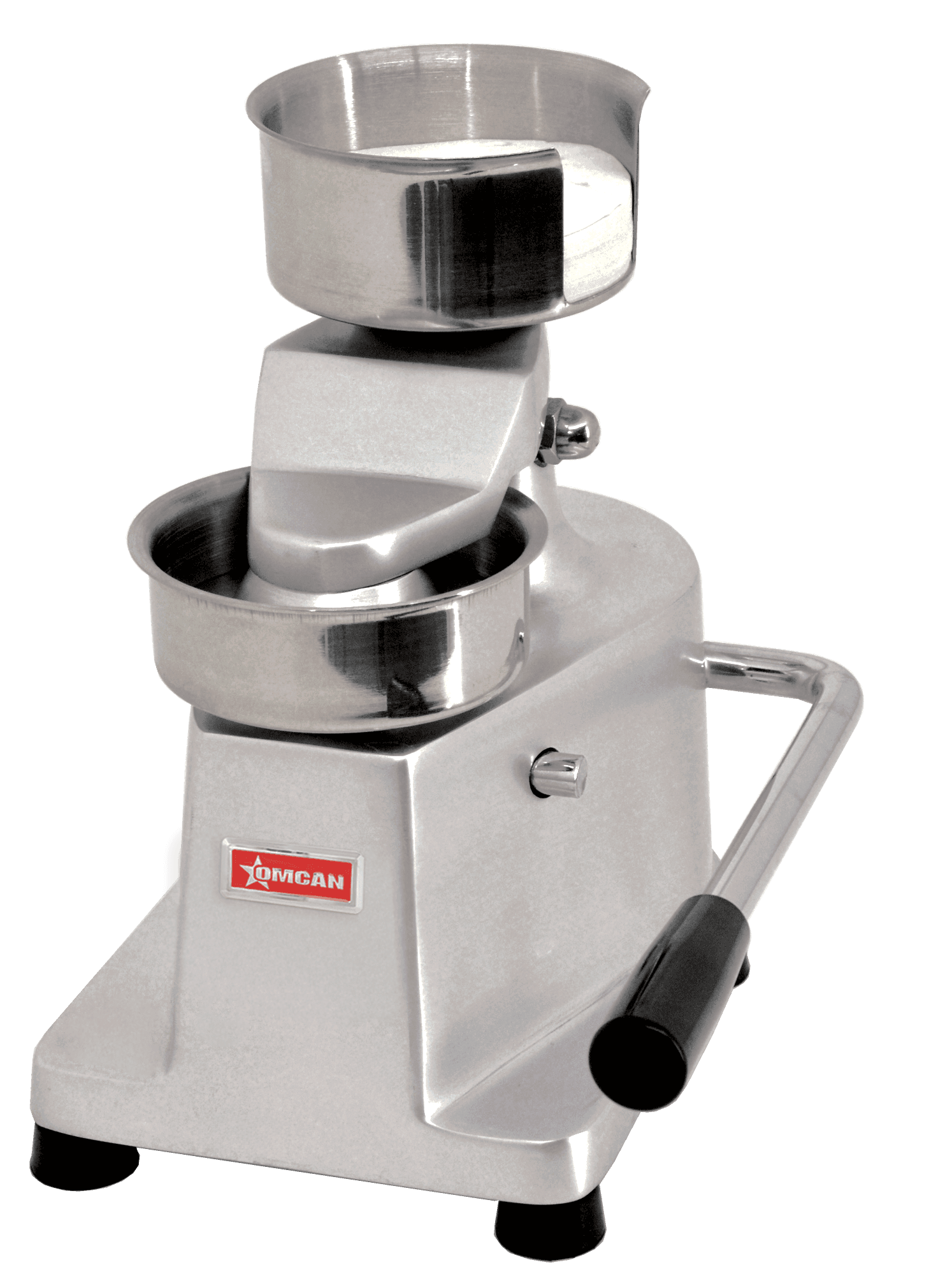 Top-Down Press Patty Maker with Rear-Mounted Paper Holder with 4″ Diameter