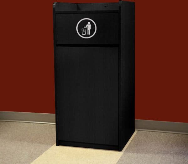 Trash Receptacle for 36-Gallon Bin- Black