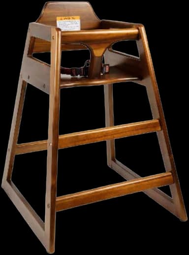 ATS Solid Wood High Chair, Walnut