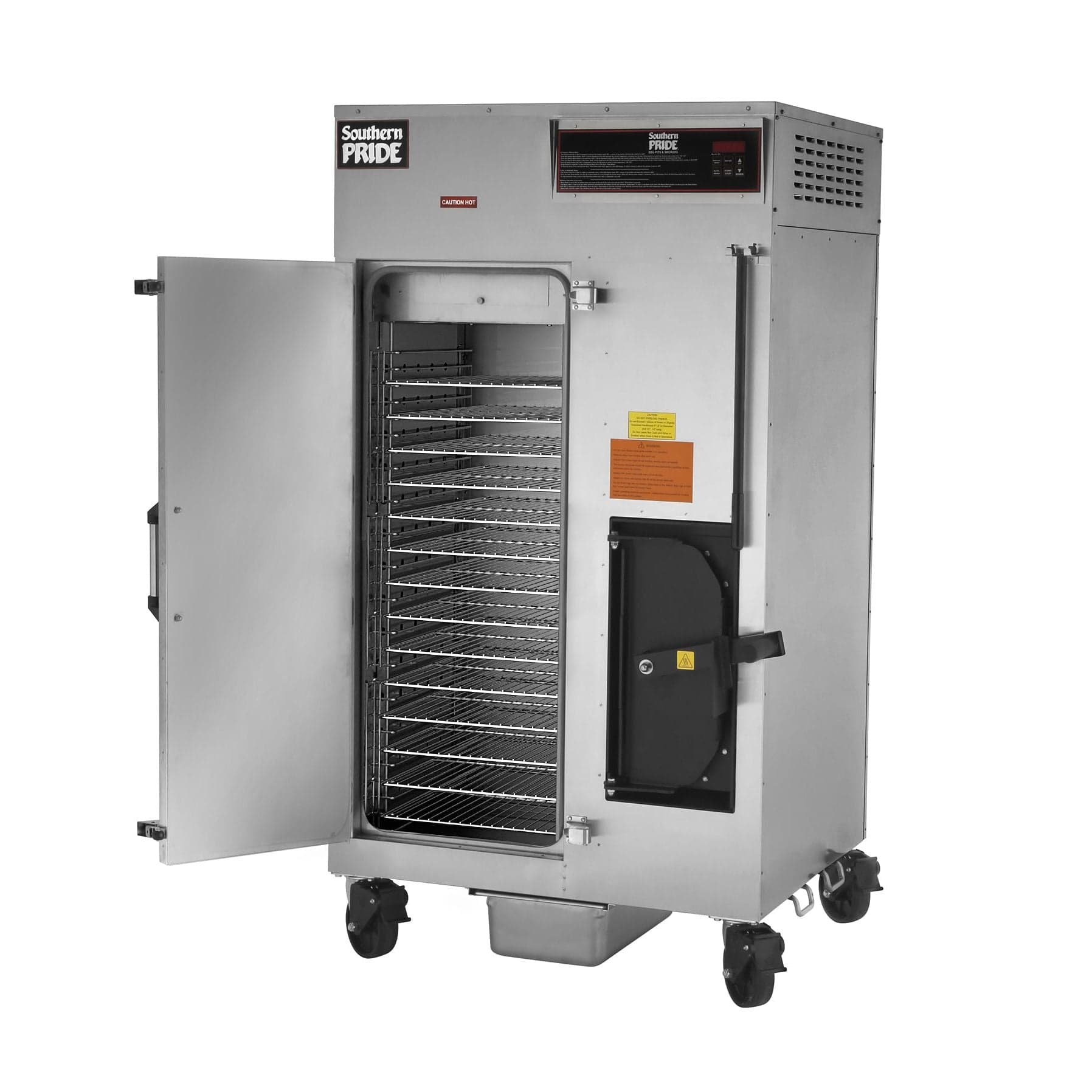Southern Pride SRG-400 Natural Gas-Fired Wood Burning Stationary Rack Smoker – 120V