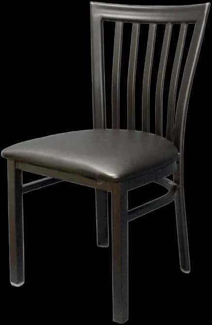 ATS 87-YL-BS Metal Flared Slat-Back Barstool, Black Frame