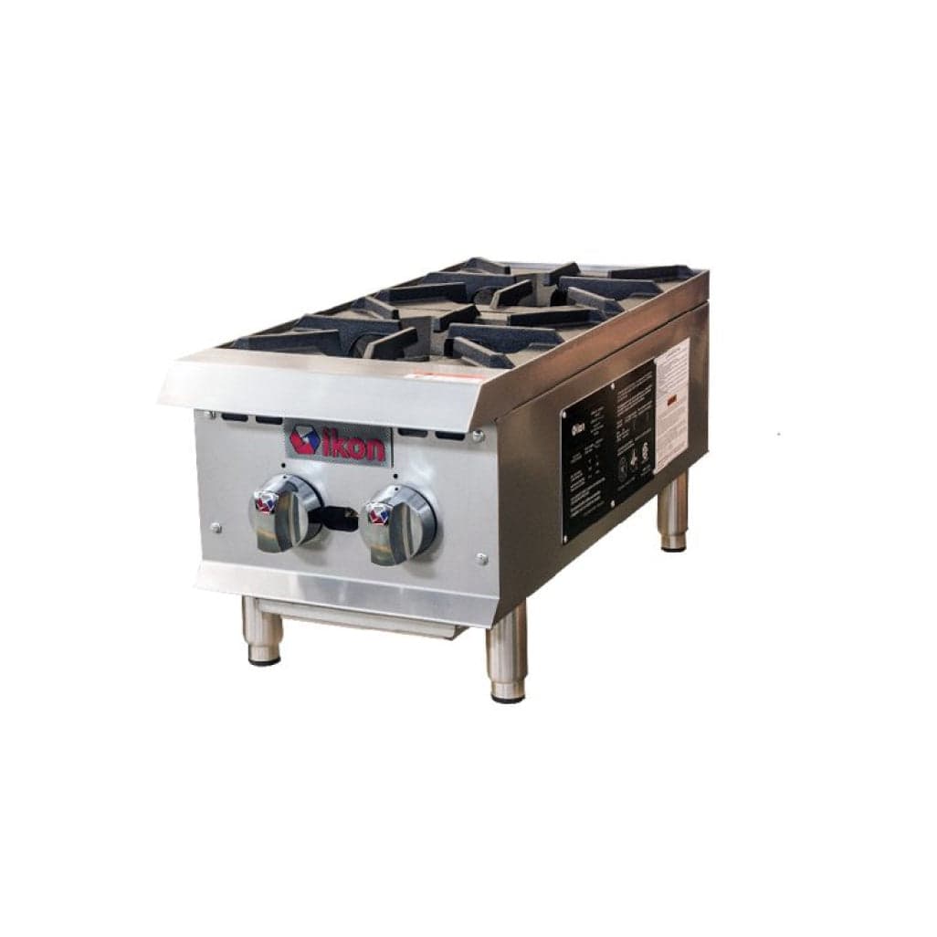 Ikon IHP-2-12 12″ 2-Burner Stainless Steel Countertop Hot Plate with Manual Control – 50,000 BTU