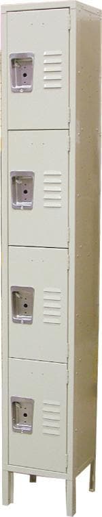 4 Tier, 1 Bank Steel Locker – Beige