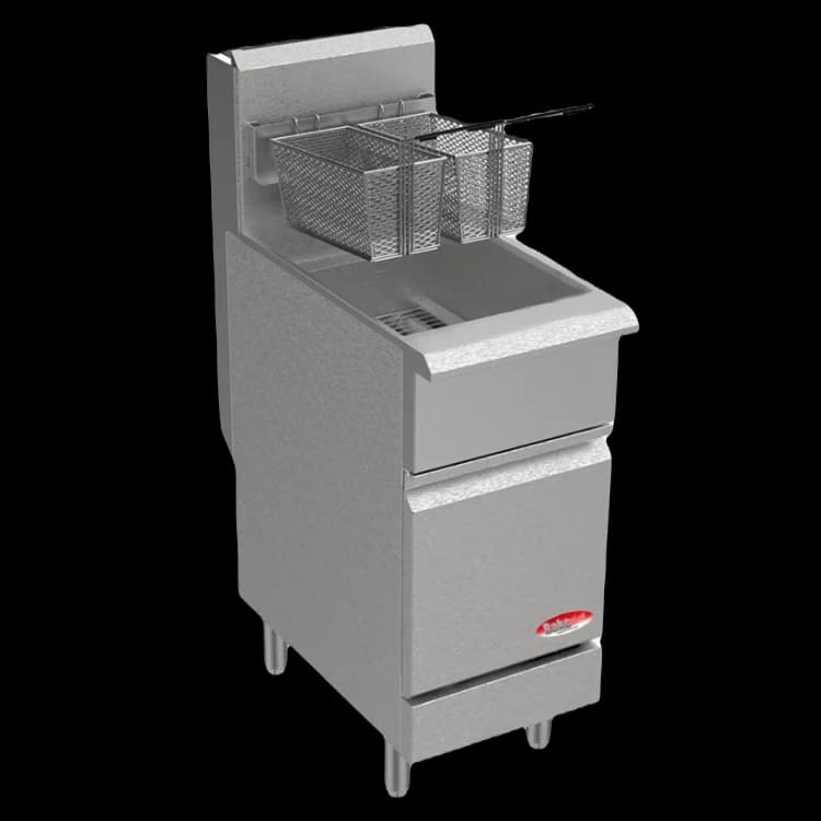 BakeMax America BAKEG40 Commercial Floor Model 40lbs. Freestanding Natural Gas Fryer