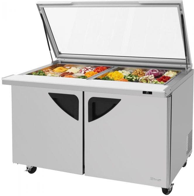 Turbo Air – Super Deluxe 60.25″ 2 Swing Door Mega Top Refrigerated Sandwich Prep Table with Glass Lid – TST-60SD-24-N-GL (ETA 5-6 Weeks)