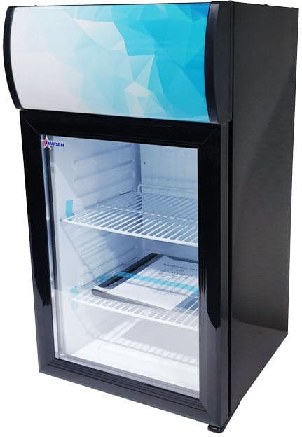 16″ One (1) Glass Door Countertop Display Refrigerator, 1.41 cu.ft (40 Liter), Black