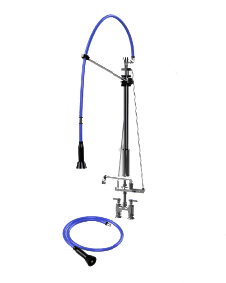 HIMI Products – Instinct Pre-Rinse Faucet Unit with 60″ Hose, V Mount Bracket, Vacuum Breaker, 4″ Wall Mount Base Faucet + 12″ Add-On Faucet – IF6005-4DAF