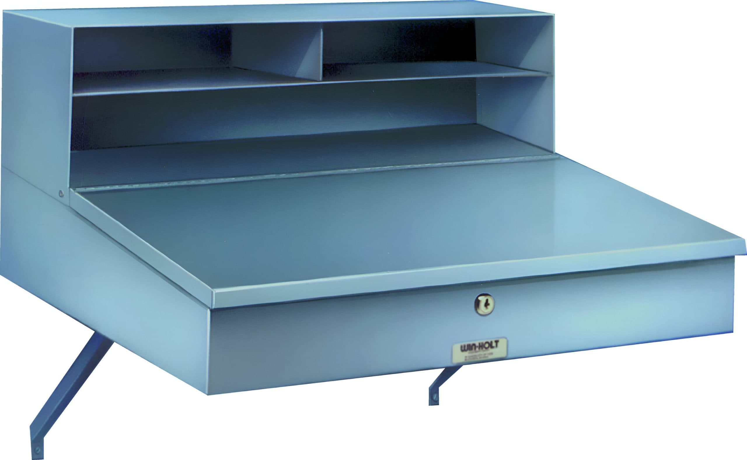 Winholt - 24" x 22" Stainless Steel Wall Mount Receiving Shop Desk with Lift-Top - RDWNSS-1