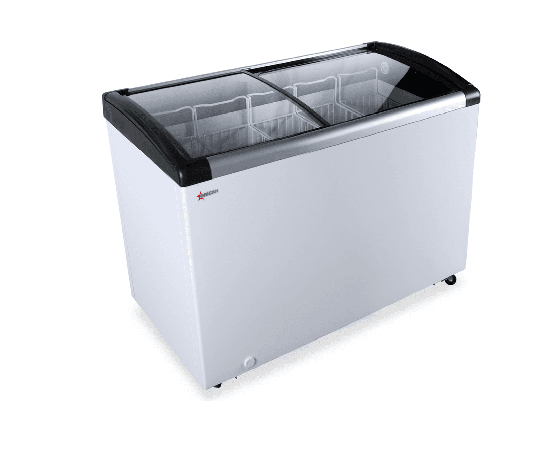 48″ Two (2) Door Ice Cream Display Chest Freezer with Curved Glass Top, 7.6 cu.ft. (215L)
