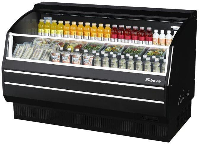 Turbo Air - 63" Black Horizontal Refrigerated Open Curtain Merchandiser with Black-Coated Interior - TOM-60SB-SP-A-N (ETA 5-6 Weeks)