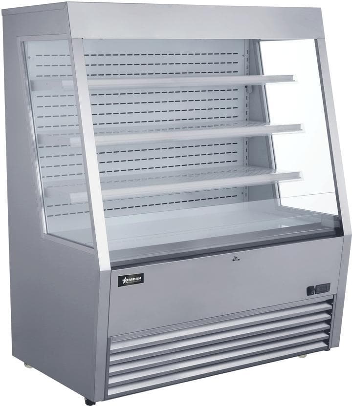 48″ Three (3) Shelf Grab-and-Go Open Refrigerated Floor Self-Serve Display Case, 15 cu.ft. (426 L), Stainless Steel