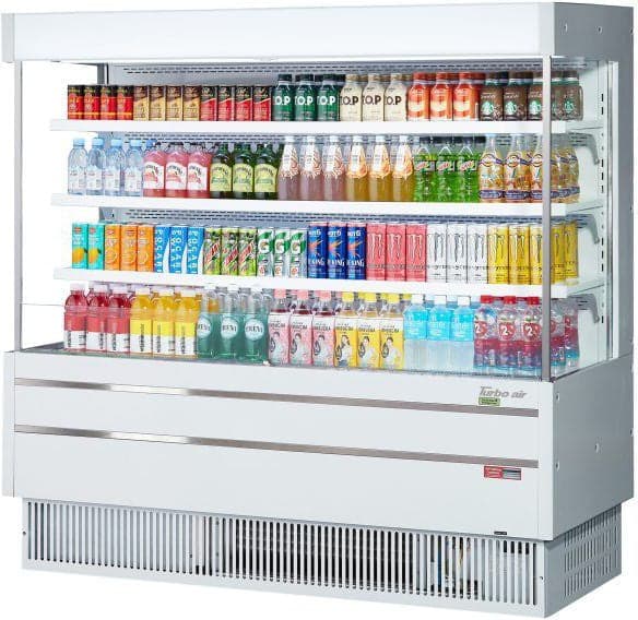 Turbo Air - 64" White Vertical Open Air Display Merchandiser with 4 Levels - TOM-60MSEW-N (ETA 5-6 Weeks)