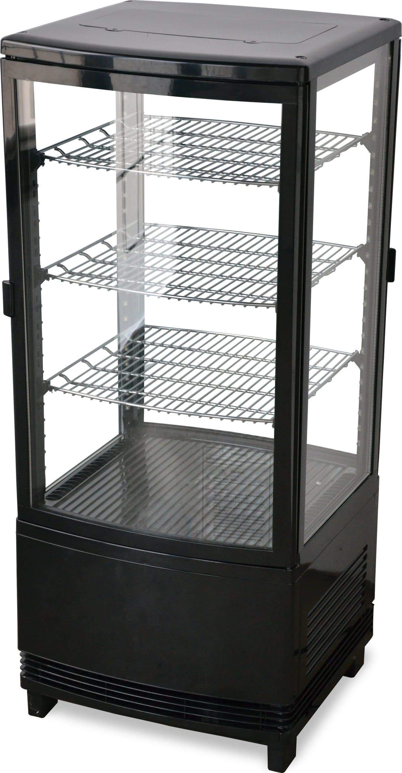 17″ Three (3) Shelf Countertop Pass-Through Refrigerated Display Case, 3.0 cu.ft. (86 L), Black