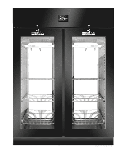 Meatico – Meat Cabinet Pano Double Door Black – AC961I