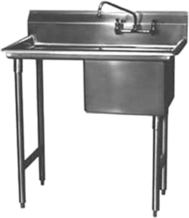 Winholt - 24"x24" Single Tub Sink with 18" Right & Left Drainboard - WS1T24242D18