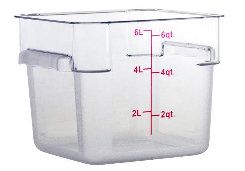 6 qt Polycarbonate Clear Square Food Storage Container