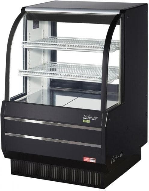Turbo Air - 36.5" Black Refrigerated Curved Glass Bakery Case-Dry - TCGB-36DR-B (ETA 5-6 Weeks)