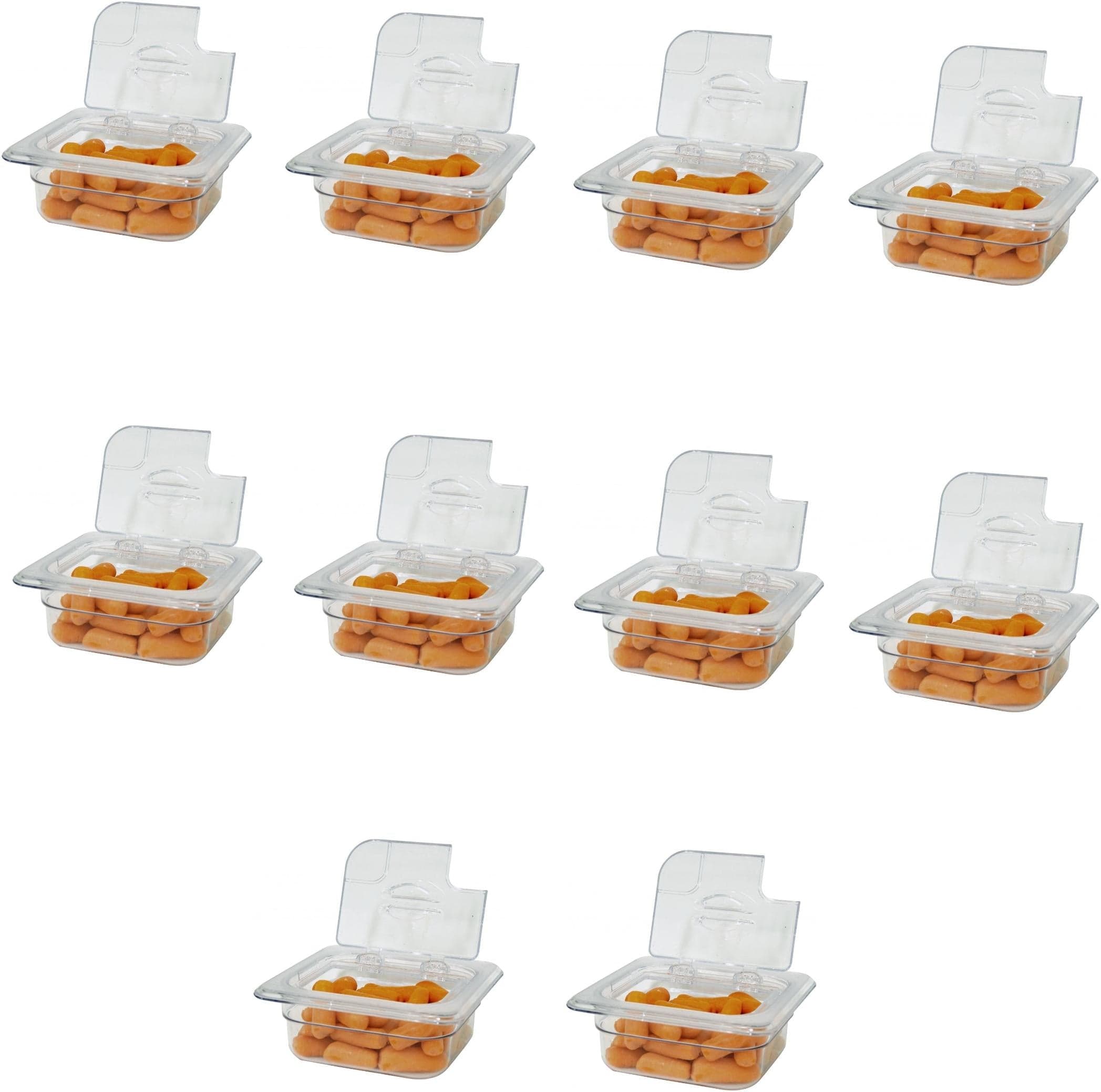 GN 1/6 Sixth Size Polycarbonate Clear Flip Lid with Notch