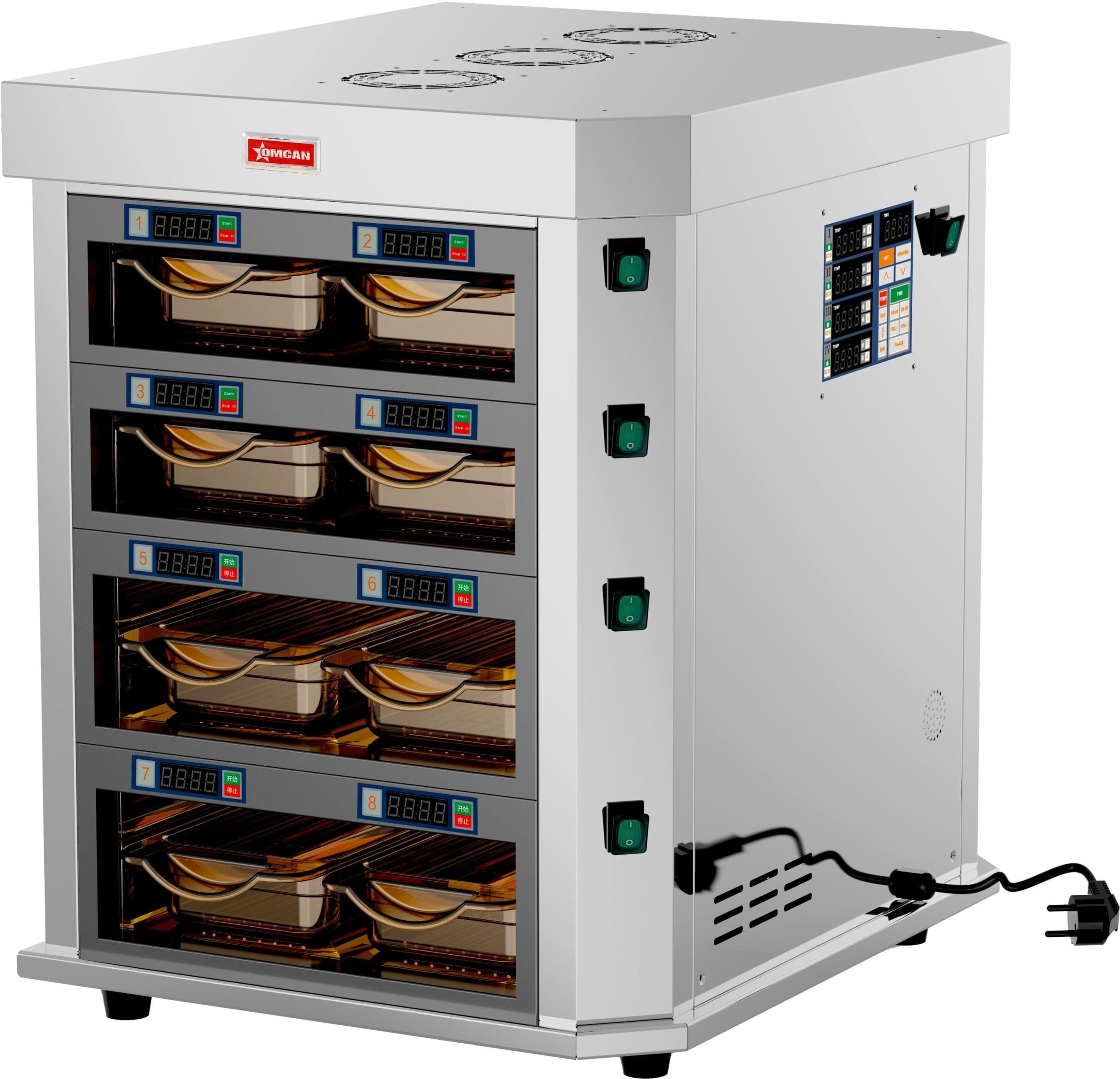 21” Vertical 4-Channel Countertop Food Warmer - 3400W (4.5 HP), 220V/60Hz/1Ph