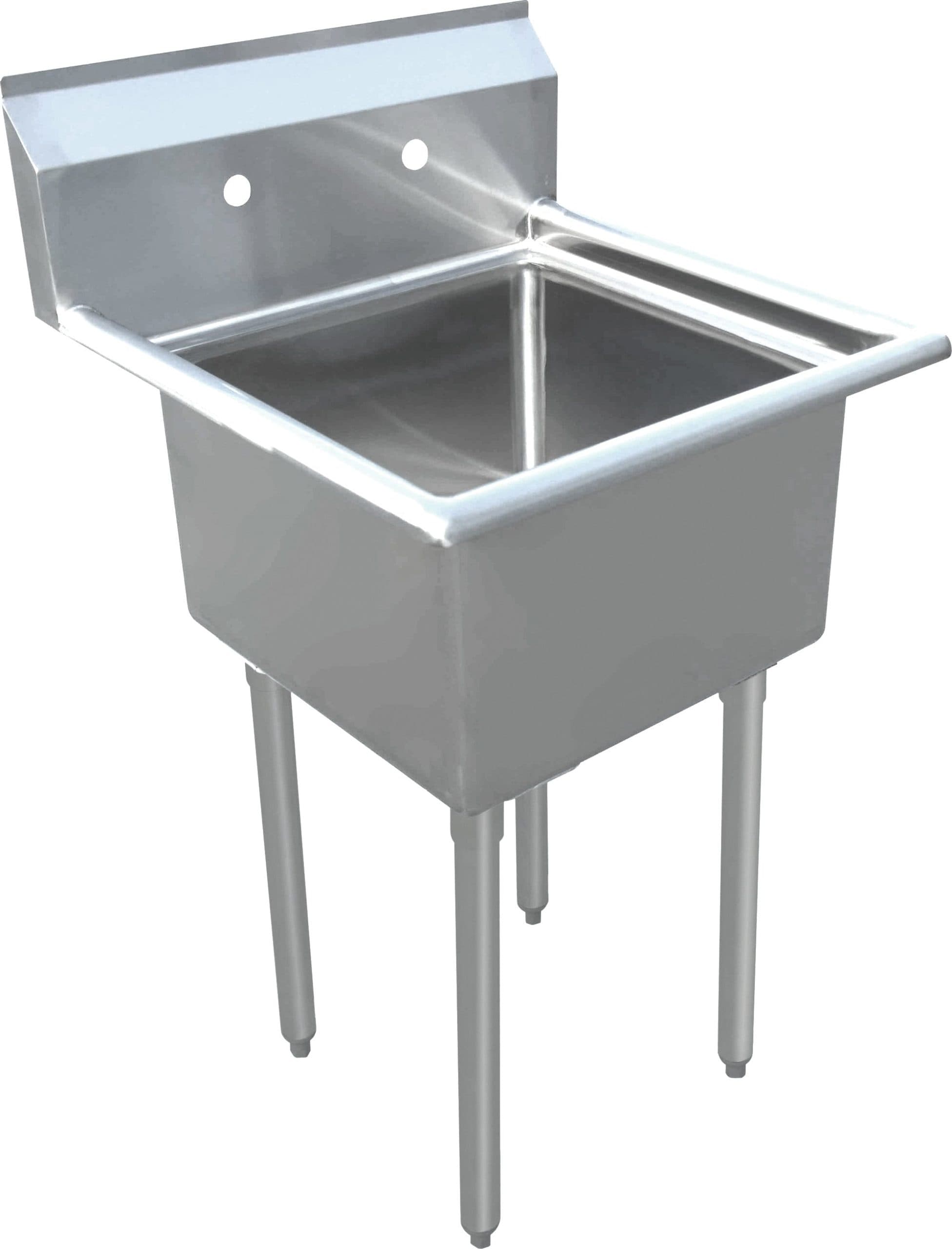 20″ x 20″ x 12″ 18-gauge stainless steel One Tub Sink without Drainboard