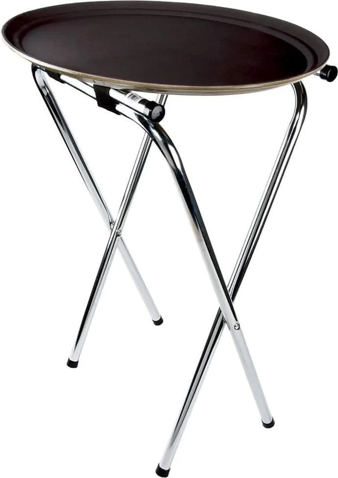 31″ Chrome-Plated Double Bar Folding Tray Stand