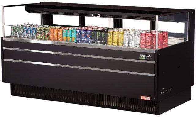 Turbo Air - 70.75" Black Low Profile Horizontal Open Display Case with Deck Only - TOM-72L-UFD-B-1S-N (ETA 5-6 Weeks)