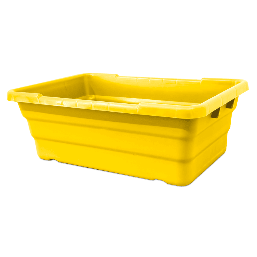 Yellow Stackable Meat Lug / Tote Box 25″ x 16″ x 8-1/2″ NSF