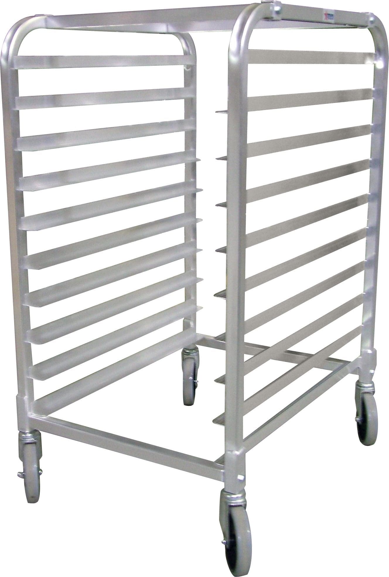 Aluminum Round Top Bun Pan Rack with 10 slides and 3″ spacing