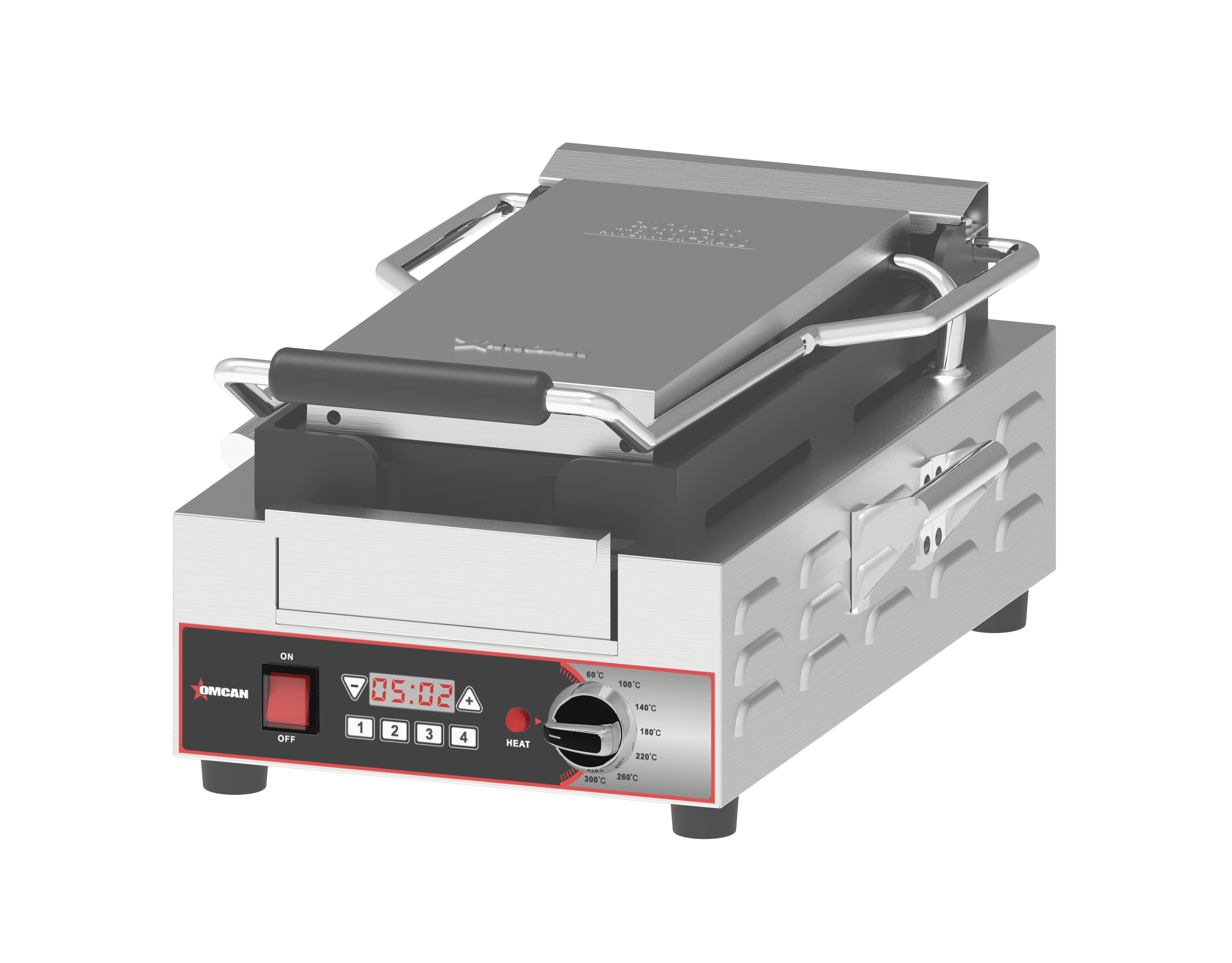 Single Slim Panini Grill with Ribbed Plates 14.7” x 7.8”