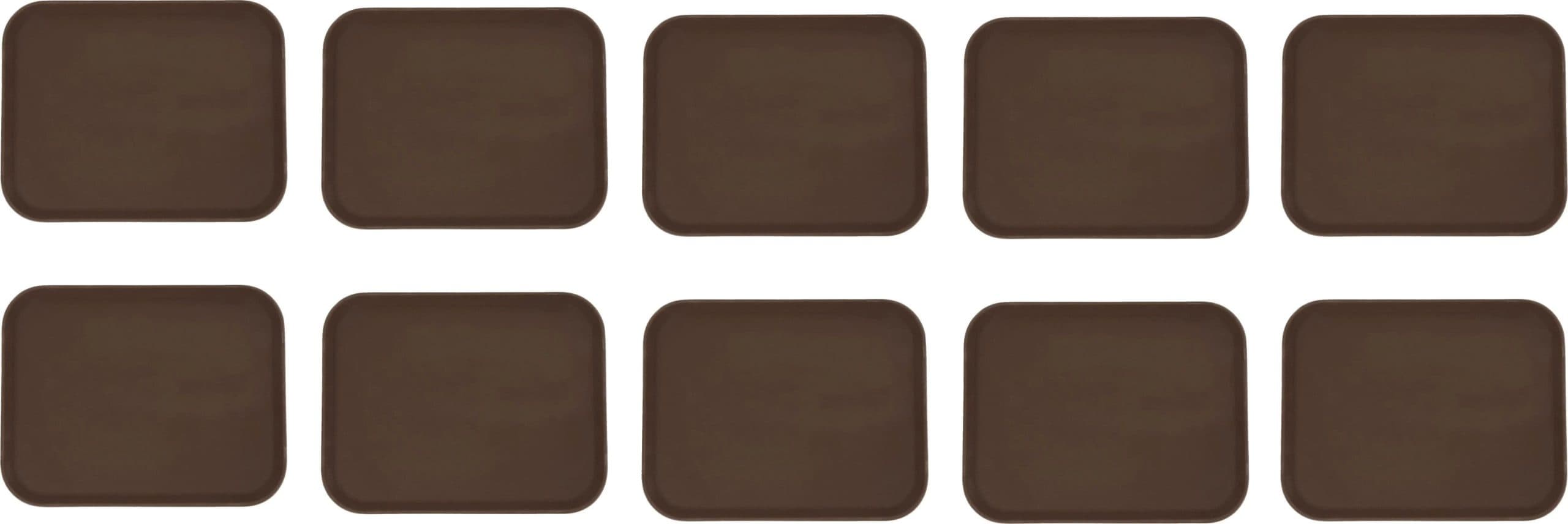 18″ x 14″ Rectangular Brown Non-Slip Service Tray