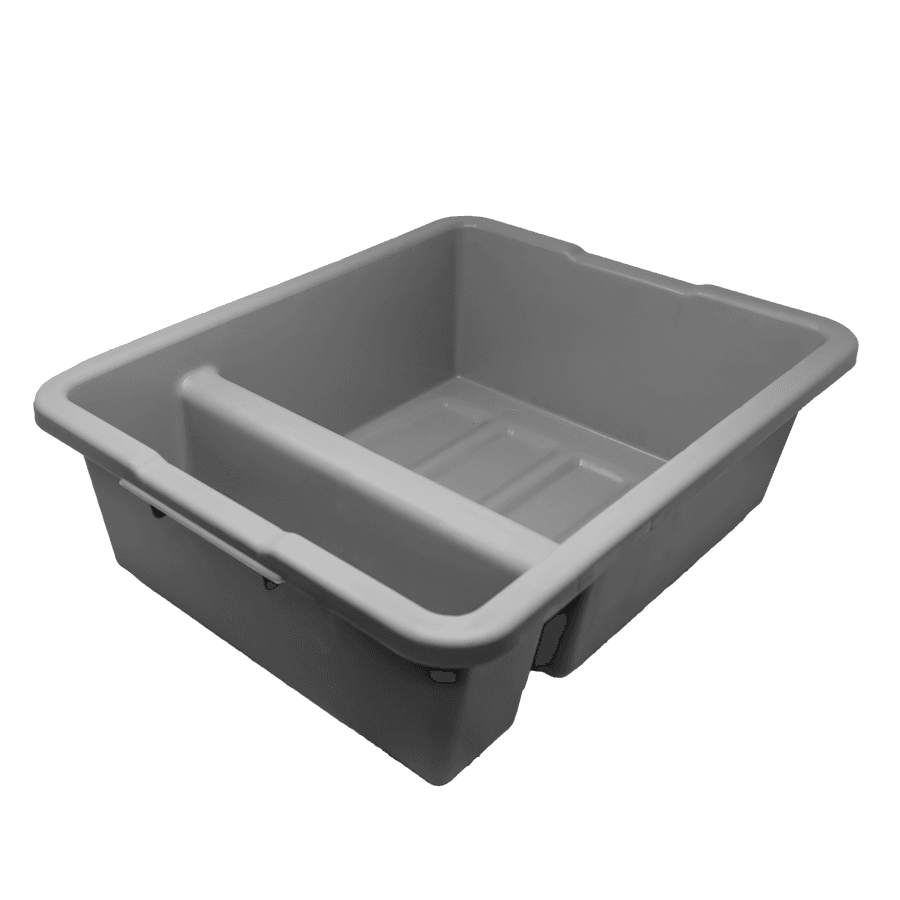 21″ x 17″ x 7″ Polypropylene Gray Divided Bus Box / Dish Box