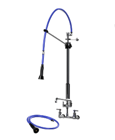 HIMI Products – Instinct Pre-Rinse Faucet Unit with 54″ Hose, Wall Mount Bracket, Vacuum Breaker, 6′ Extension Hose, 8″ Wall Mount Base Faucet + 12″ Add-On Faucet – IF5402-8WAF