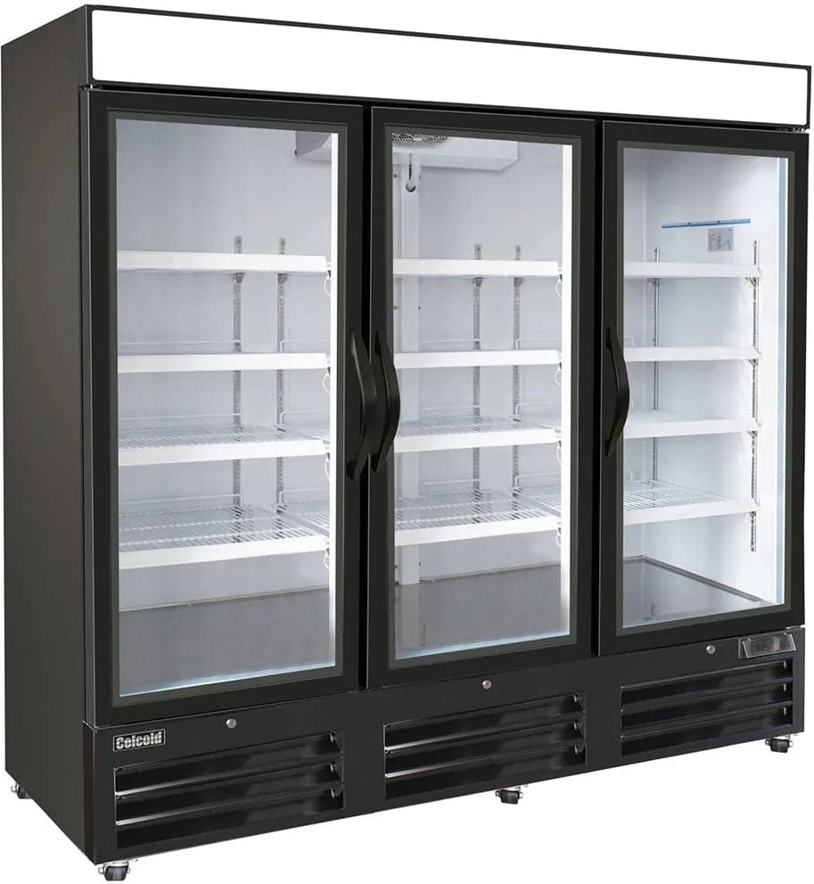 Celcold - 72" Commercial Glass Door Reach-In Refrigerator - CR72GDM