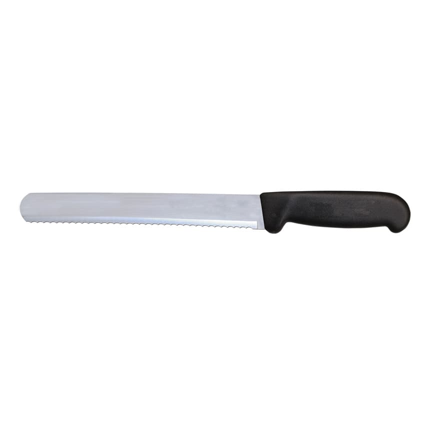 10" Slicer Straight Serrated Knife with Black Polypropylene Handle
