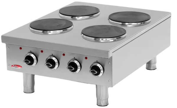 Bakemax - Stainless Steel Countertop Electric Hot Plate with 4 Burners - BMPLS7KE020