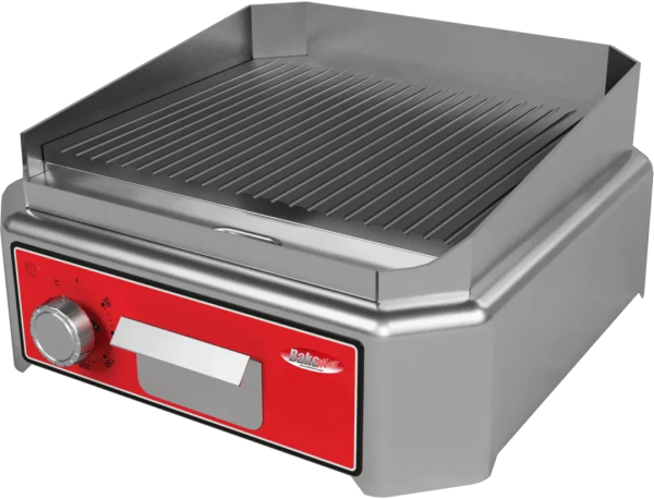 Bakemax - 17.5" Stainless Steel Countertop Mini Electric Ribbed Grill - BMSIE011