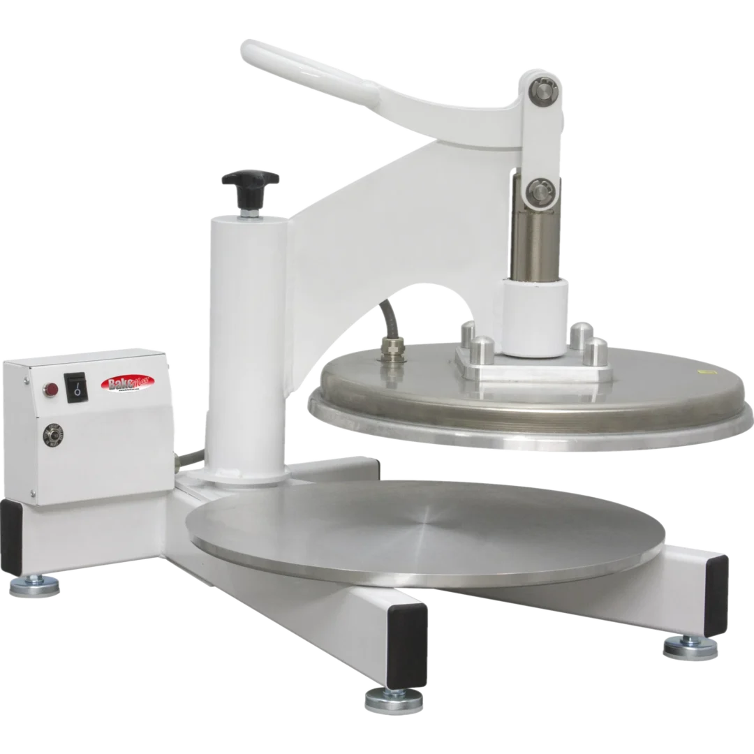 BakeMax BMDMS18 Commercial Countertop Single Upper Heat Swing Away Manual Pizza Press BakeMax BMDMS18 Commercial Countertop Single Upper Heat Swing Away Manual Pizza Press