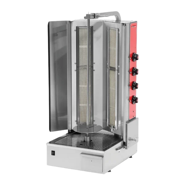 BakeMax BMDN1522R4 Commercial Heavy-Duty 4-Burner Gas Shawarma / Donair Machine