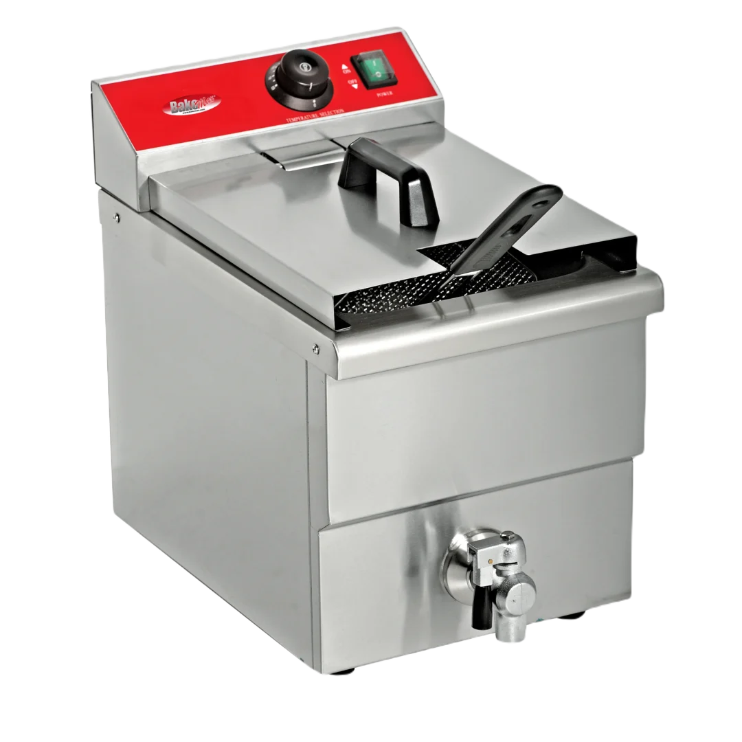 BakeMax BMFE010 Heavy Duty Countertop Single Mini Electric 6 Liter Fryer BakeMax BMFE010 Heavy Duty Countertop Single Mini Electric 6 Liter Fryer